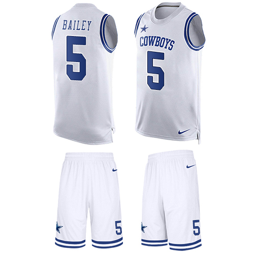 Nike Cowboys #5 Dan Bailey White Men's Stitched NFL Limited Tank Top Suit Jersey